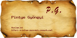 Pintye Gyöngyi névjegykártya